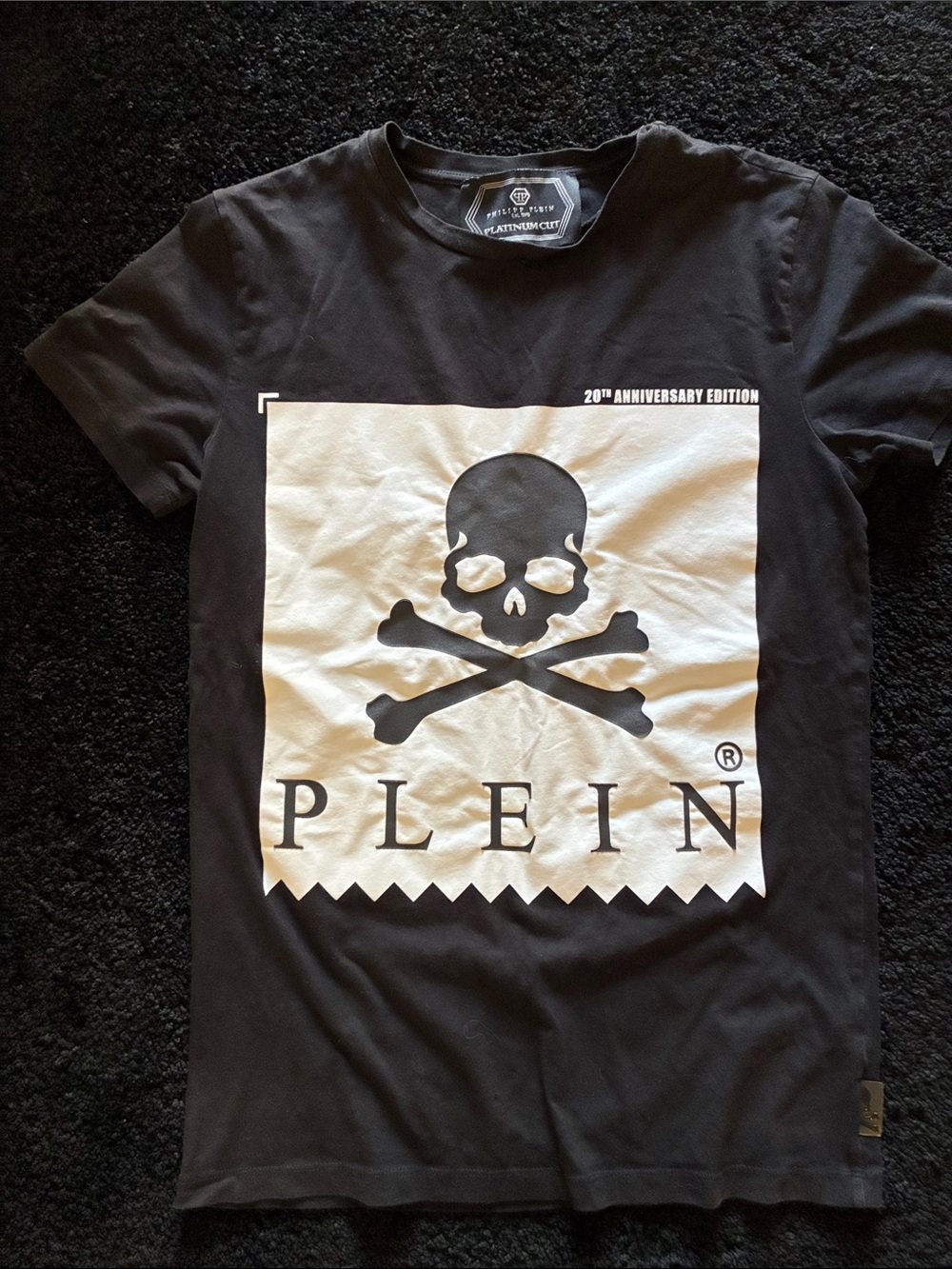 Philipp Plein platinum cut 20th anniversary, edition Black Skull Graphic T Small
